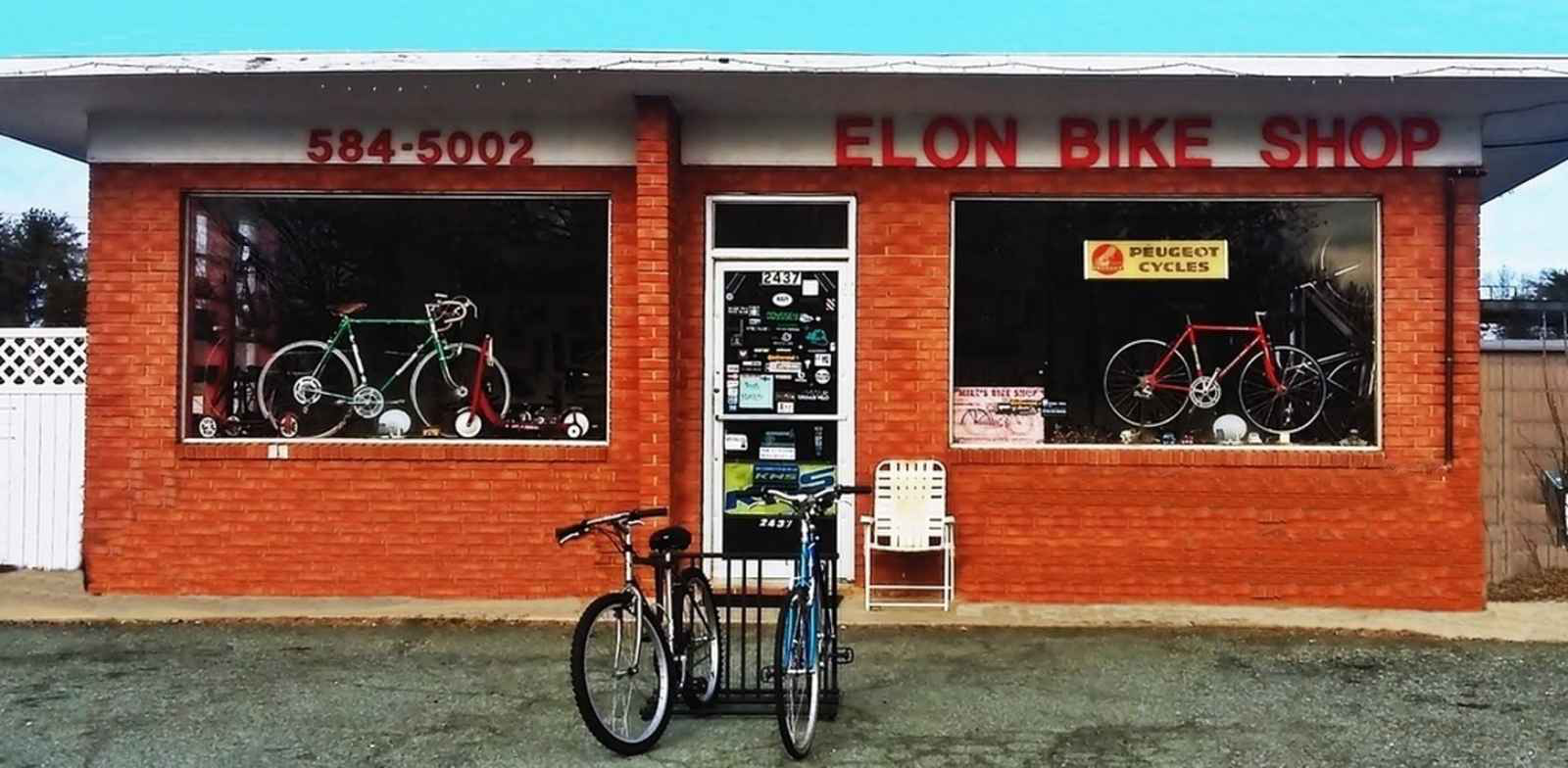 front of elon bike shop